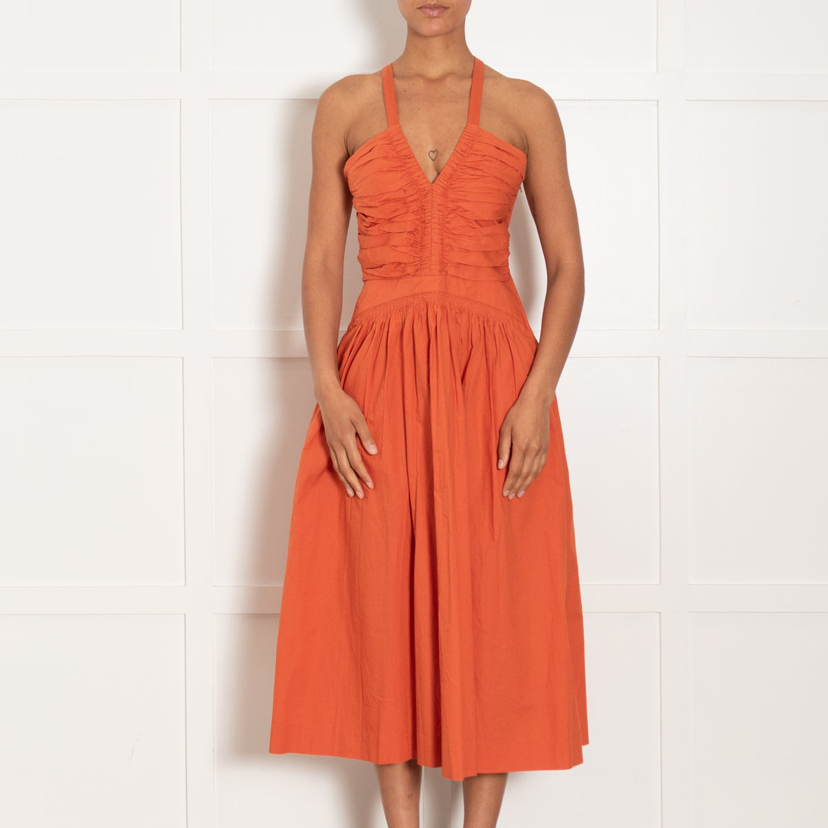Ulla Johnson Laurelin Strappy Dress In Dark Coral