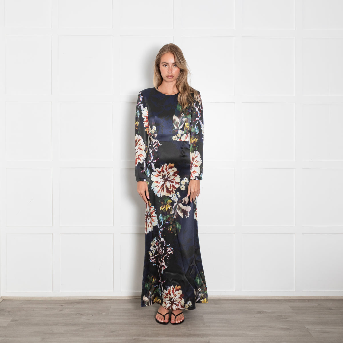 Project D by Dannii & Tabitha Navy Big Floral Print Maxi Dress