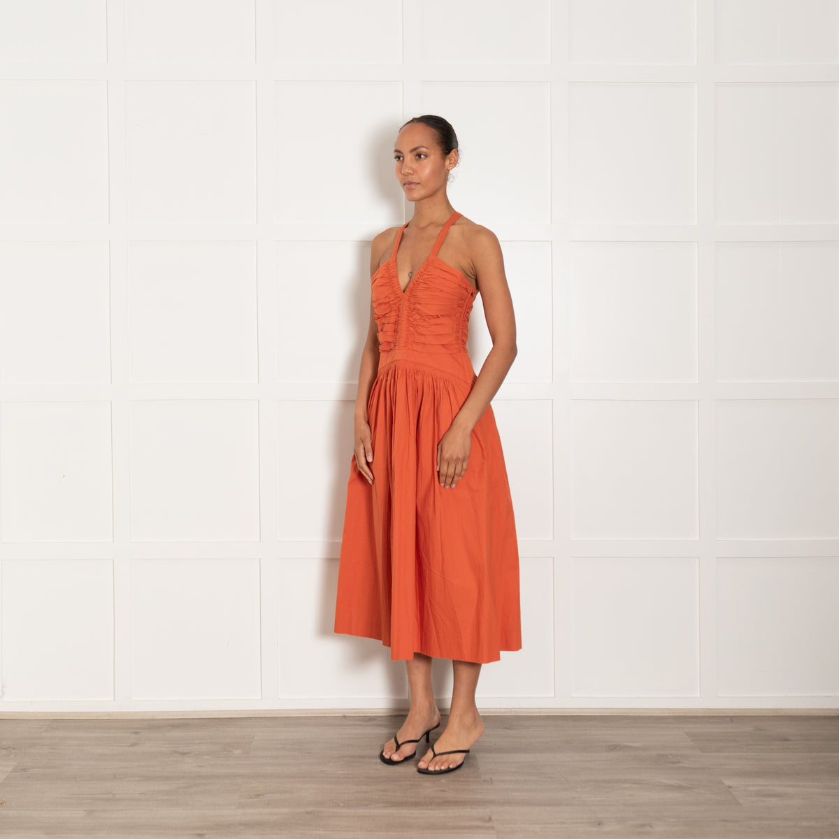 Ulla Johnson Laurelin Strappy Dress In Dark Coral