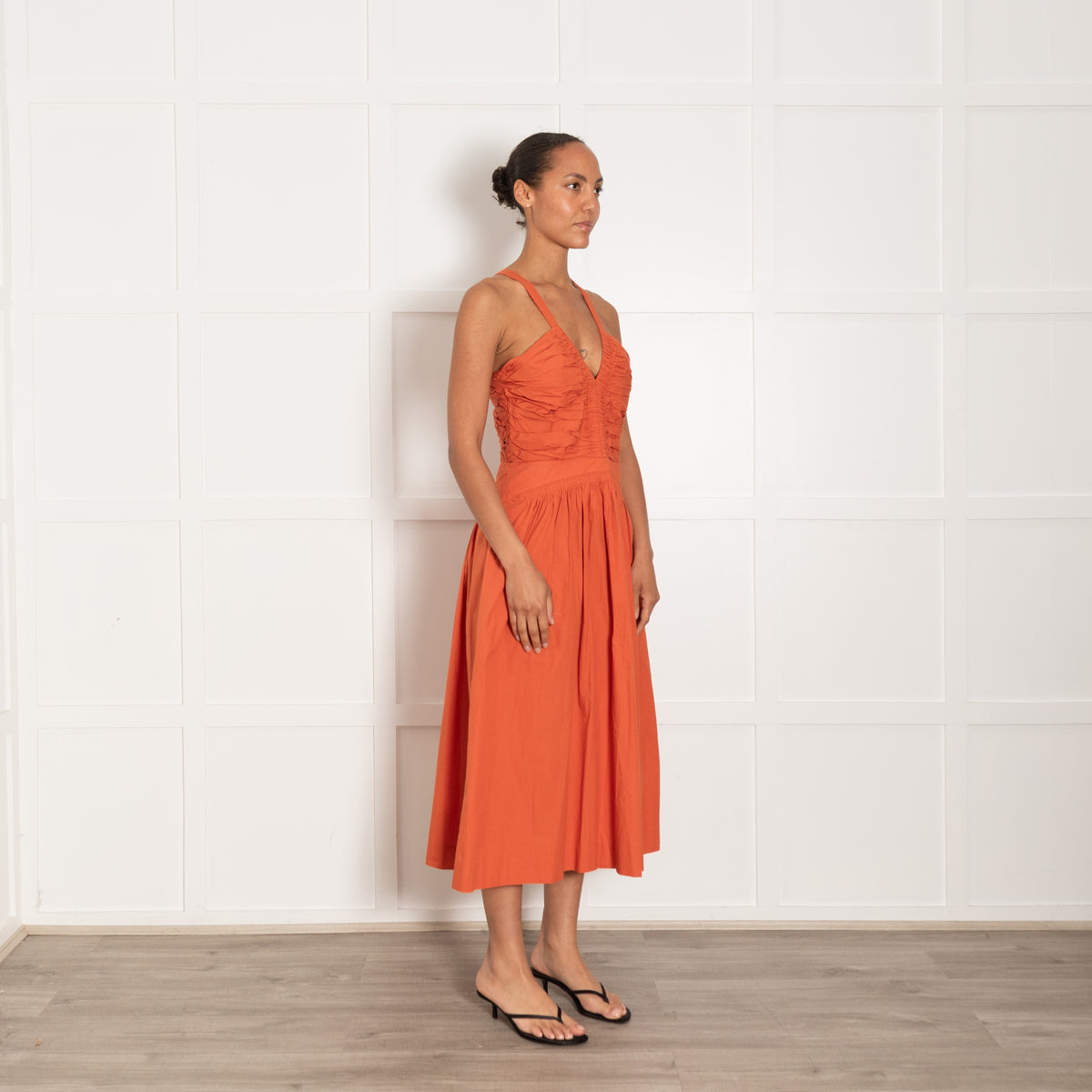 Ulla Johnson Laurelin Strappy Dress In Dark Coral