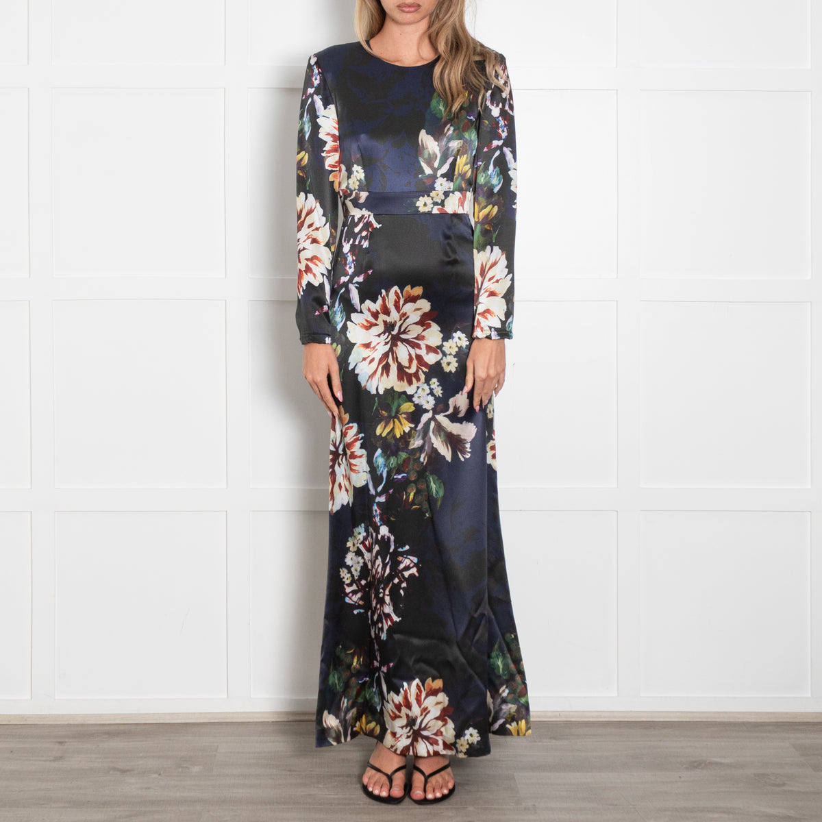 Project D by Dannii & Tabitha Navy Big Floral Print Maxi Dress
