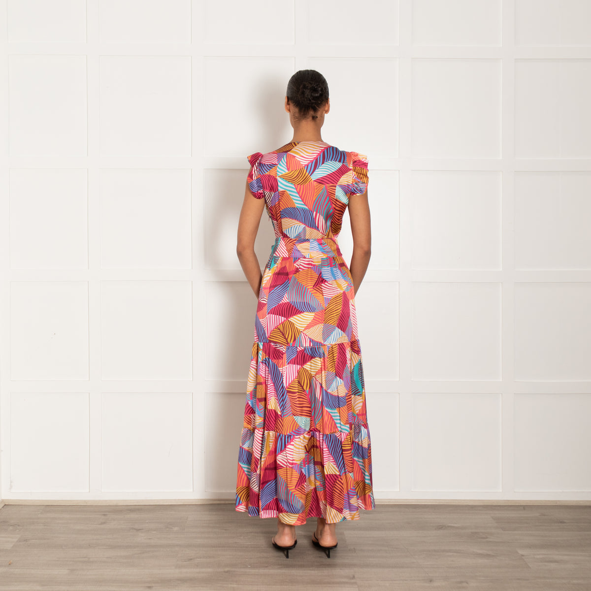 Ridley London Sadie Maxi Dress In Multicolour Geometric Pattern