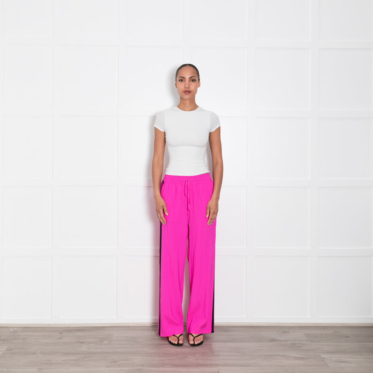 Serena Bute Neon Pink Side Stripe Trousers
