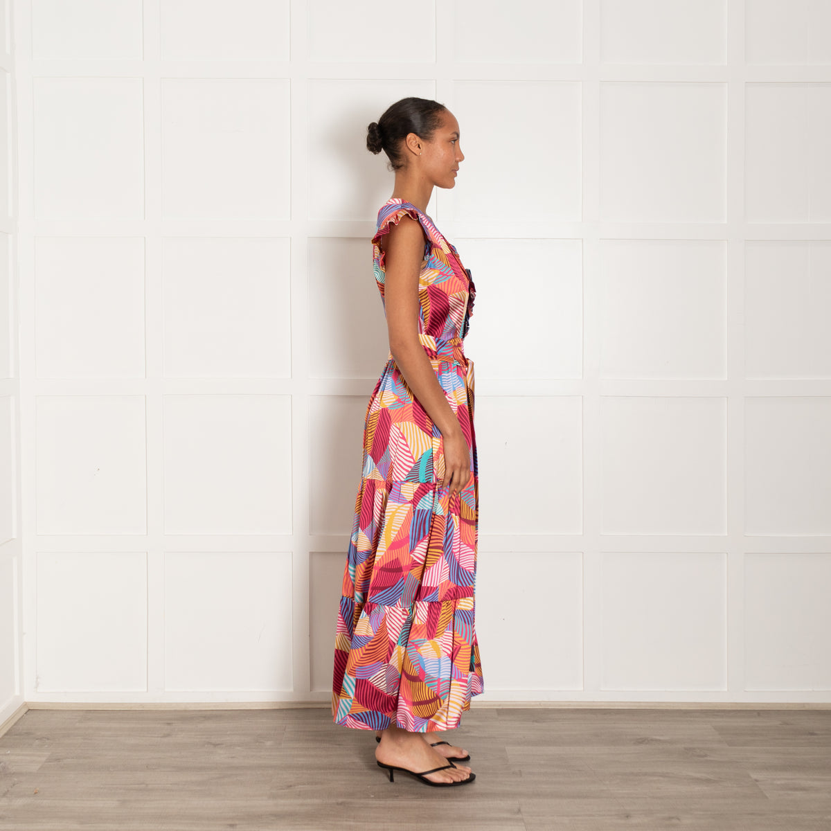 Ridley London Sadie Maxi Dress In Multicolour Geometric Pattern