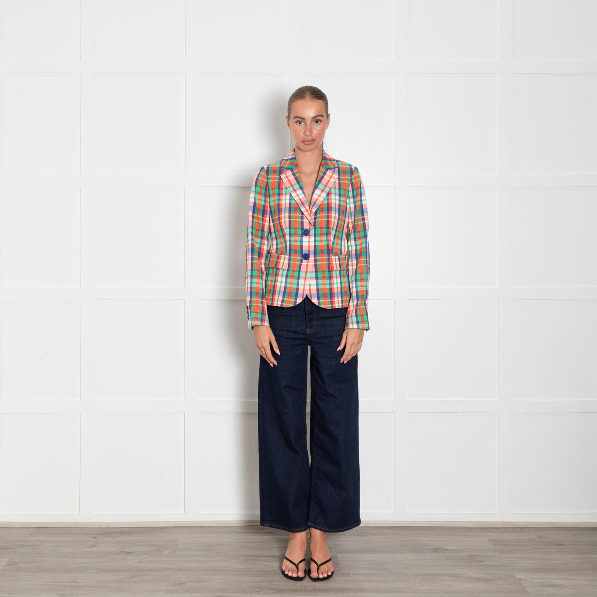 Kate Spade Multi Checked Textured Jacket