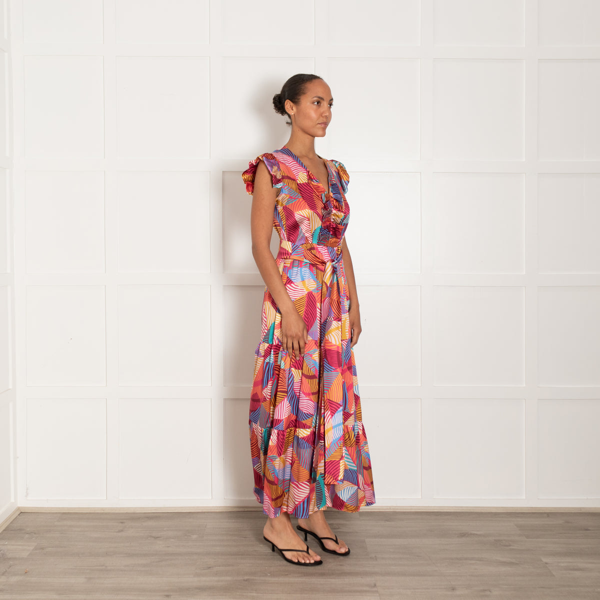 Ridley London Sadie Maxi Dress In Multicolour Geometric Pattern
