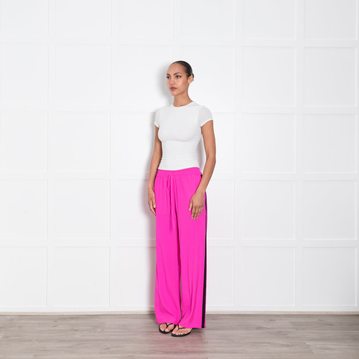 Serena Bute Neon Pink Side Stripe Trousers