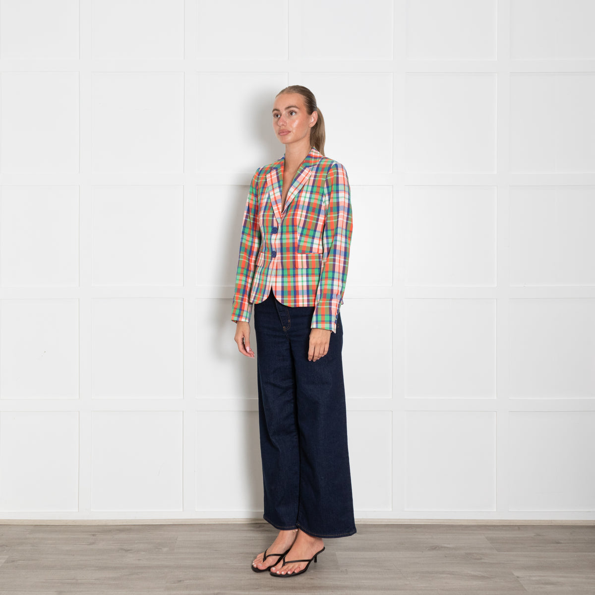 Kate Spade Multi Checked Textured Jacket