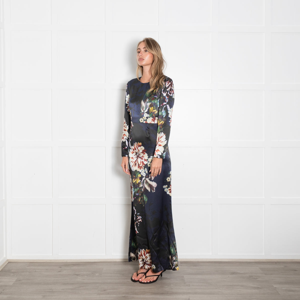 Project D by Dannii & Tabitha Navy Big Floral Print Maxi Dress