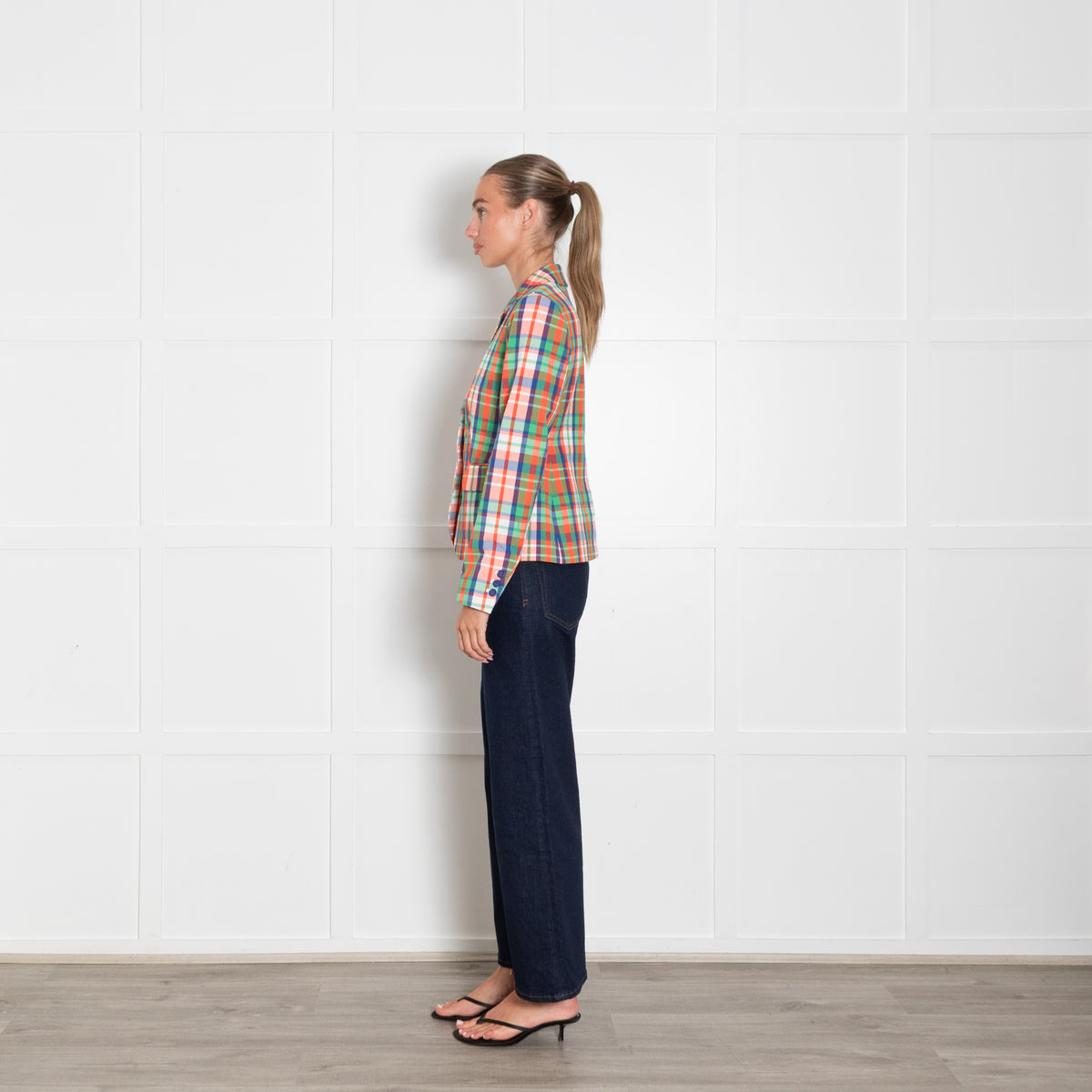 Kate Spade Multi Checked Textured Jacket