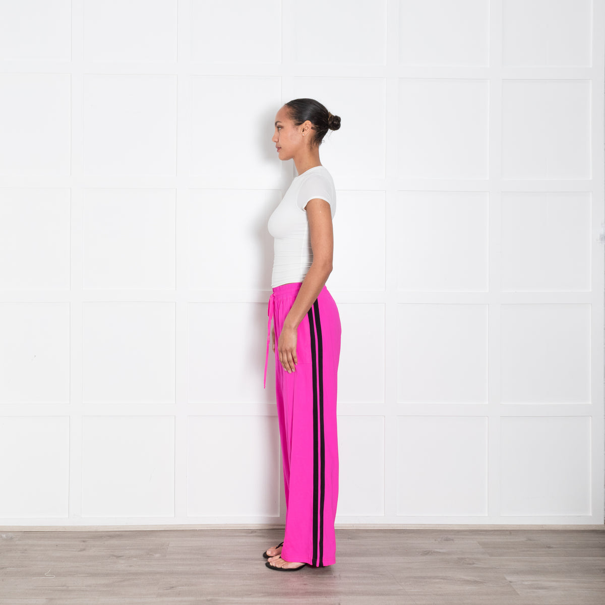 Serena Bute Neon Pink Side Stripe Trousers