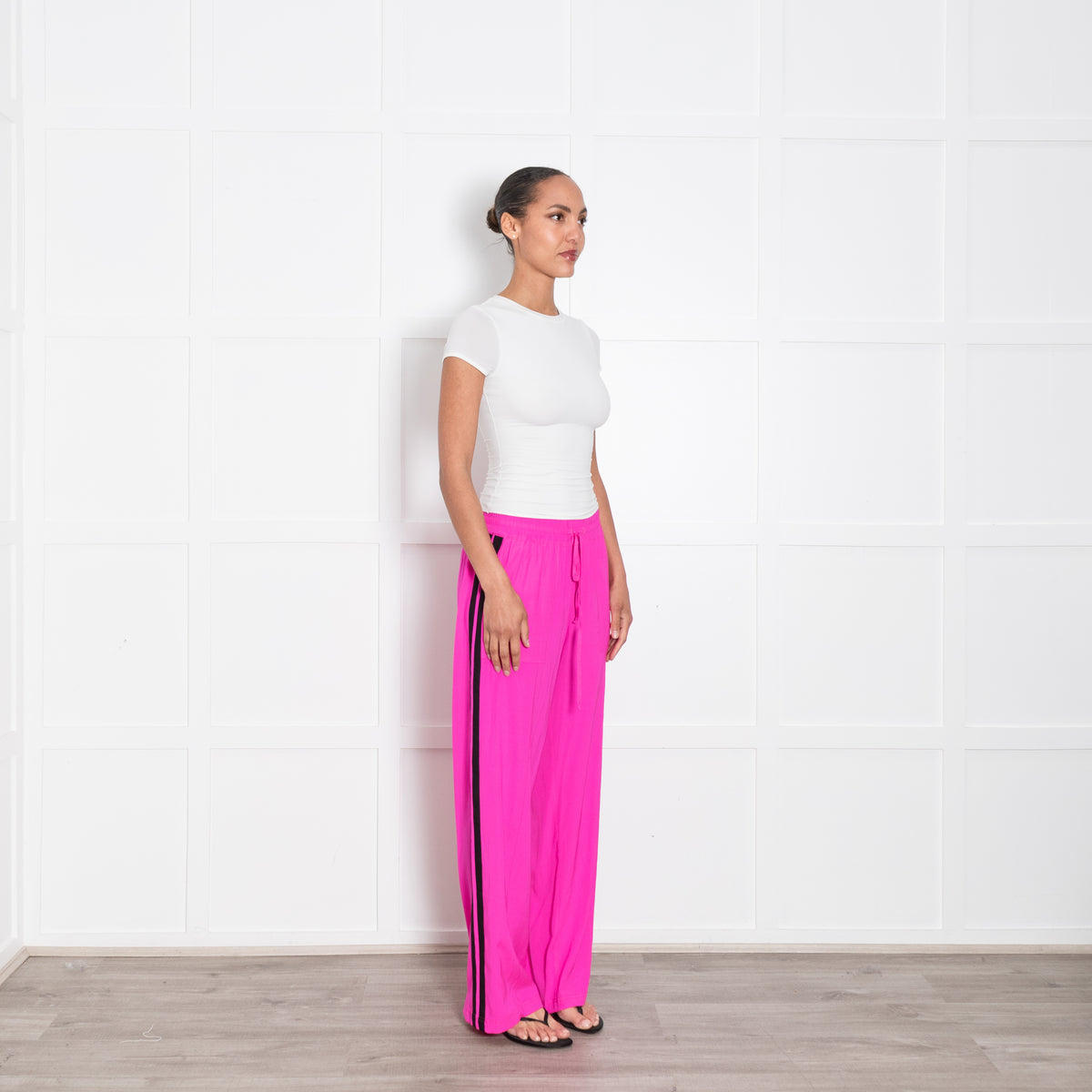 Serena Bute Neon Pink Side Stripe Trousers
