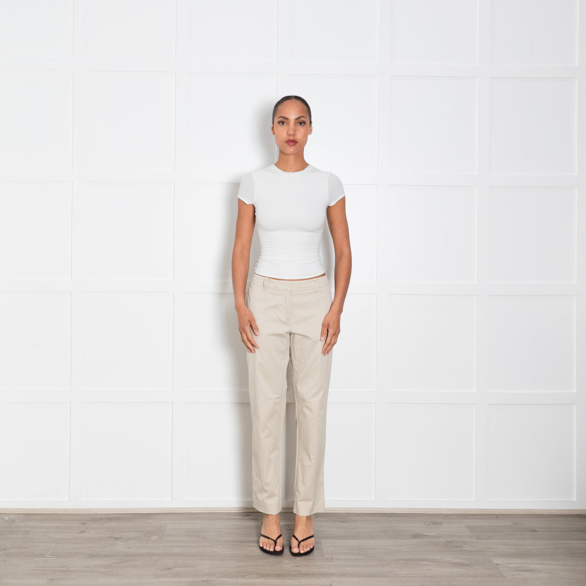Weekend Max Mara Neutral Cigarette Trousers