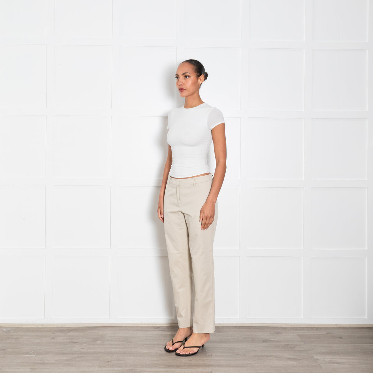 Weekend Max Mara Neutral Cigarette Trousers