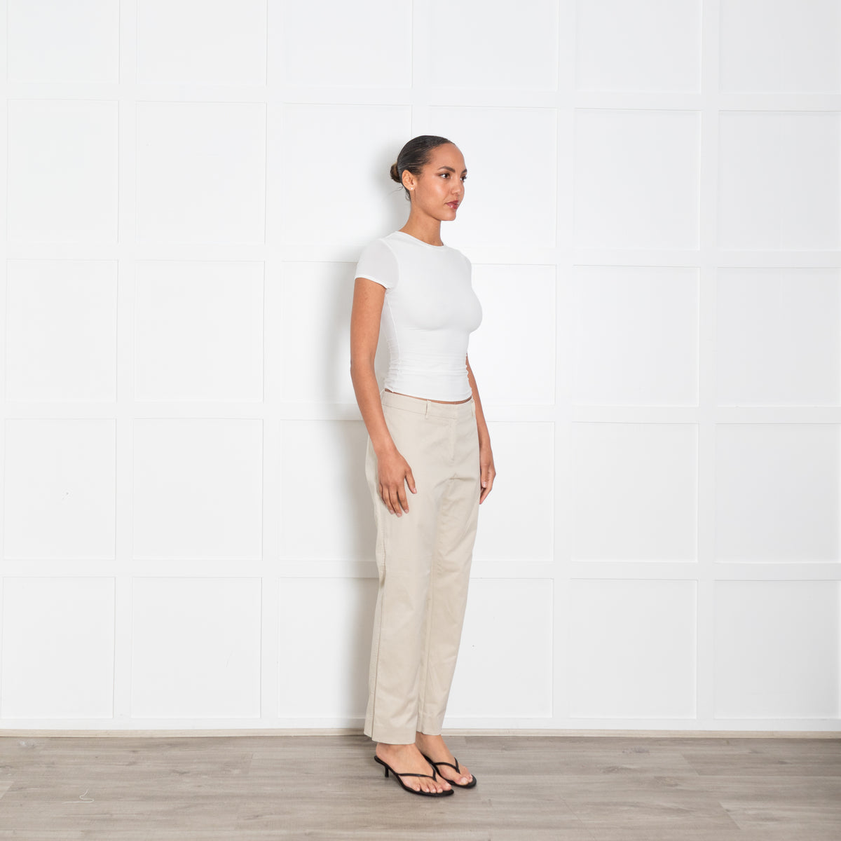 Weekend Max Mara Neutral Cigarette Trousers