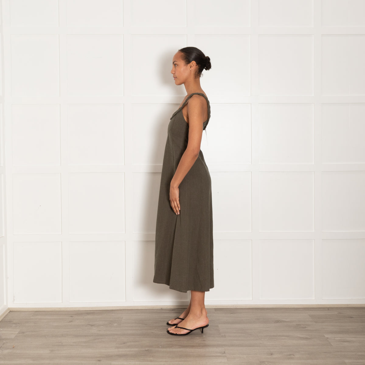 Belize Khaki Plait Strap Dress