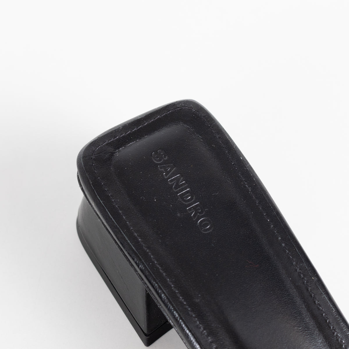 Sandro Black Crystal Embellished Leather Mules