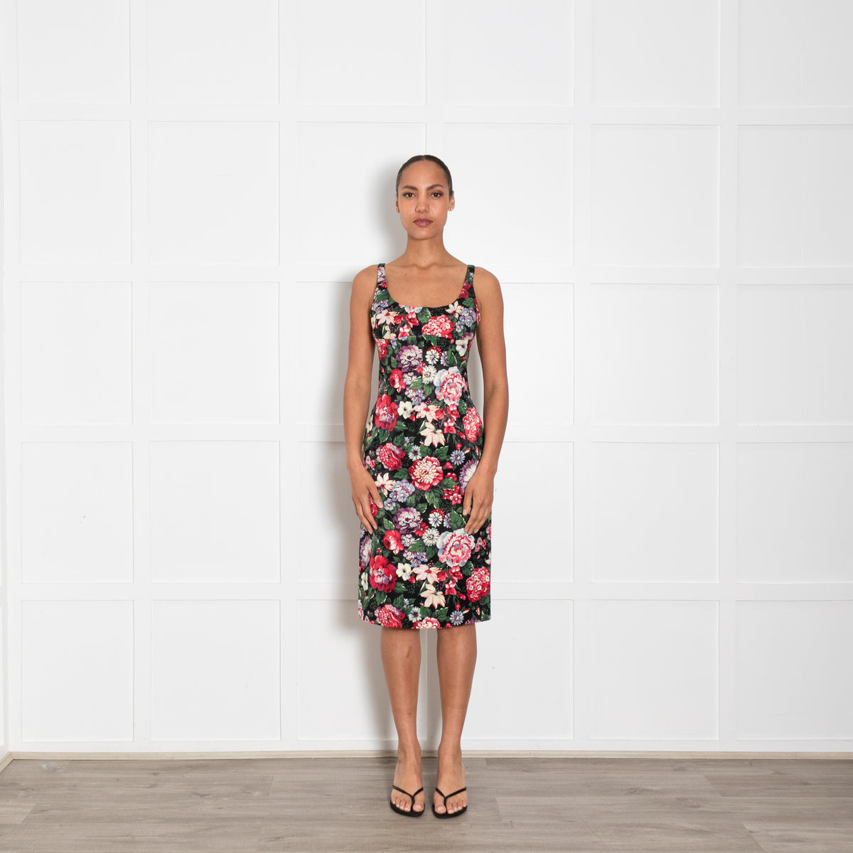 Dolce & Gabbana Multicolour Floral Print Strap Dress