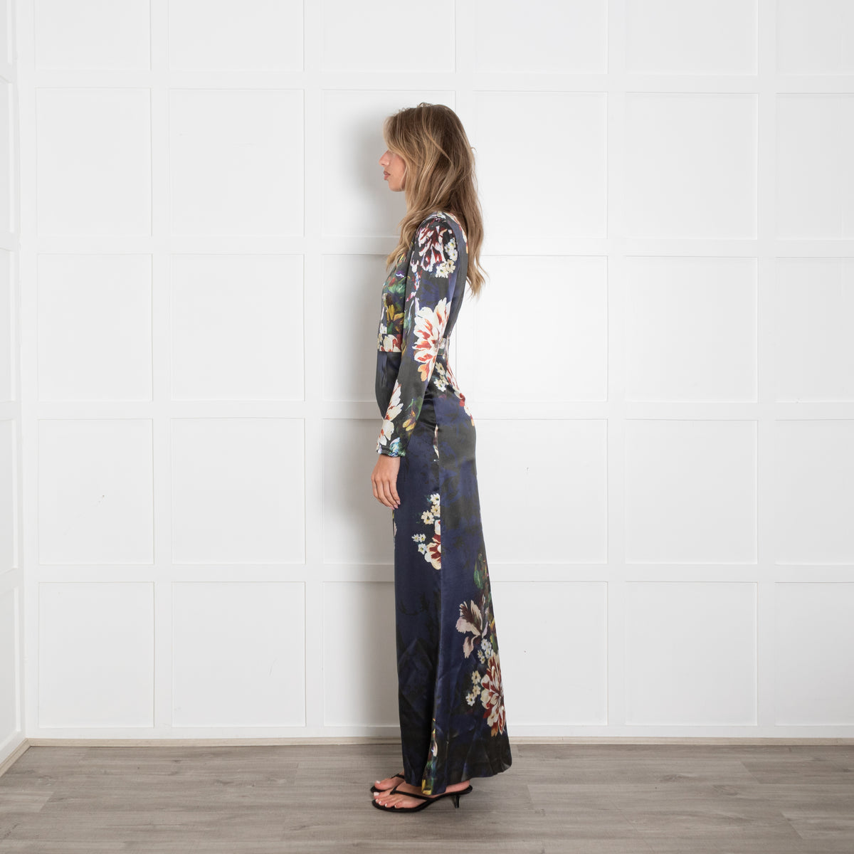 Project D by Dannii & Tabitha Navy Big Floral Print Maxi Dress