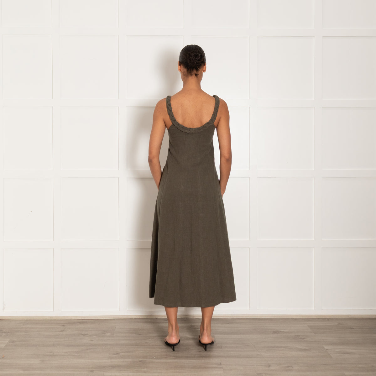 Belize Khaki Plait Strap Dress