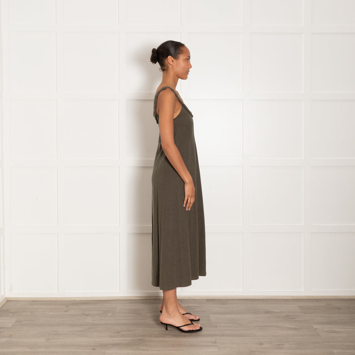 Belize Khaki Plait Strap Dress