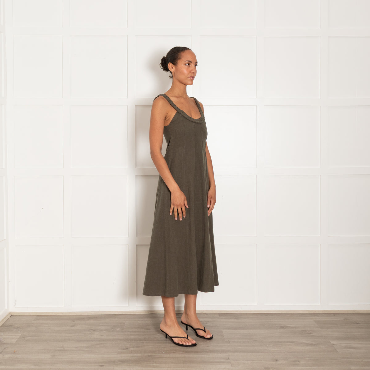 Belize Khaki Plait Strap Dress