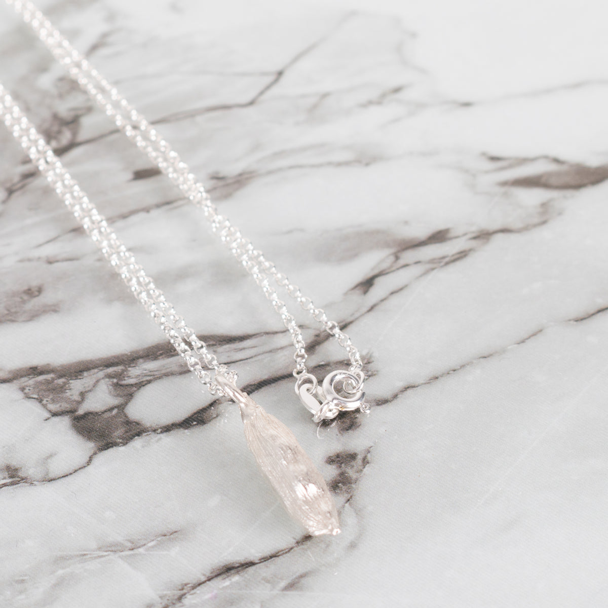 Alba Silver Cardamom Seed Necklace