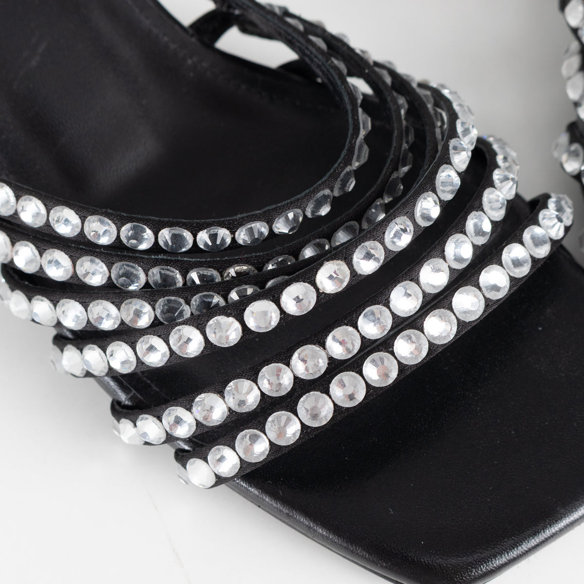 Sandro Black Crystal Embellished Leather Mules