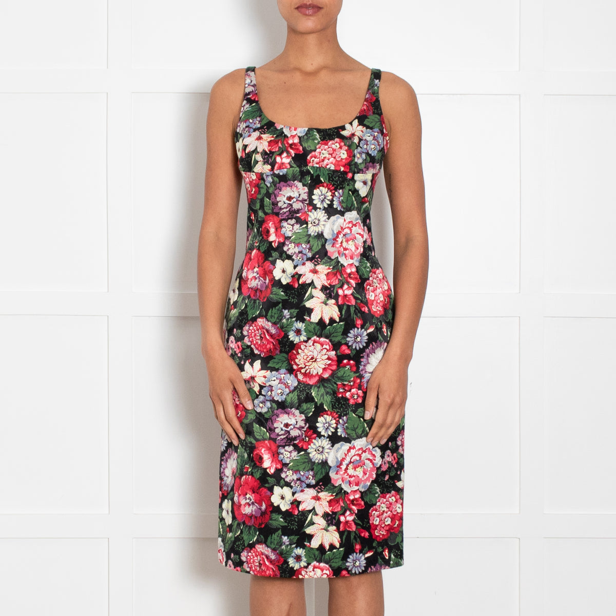 Dolce & Gabbana Multicolour Floral Print Strap Dress
