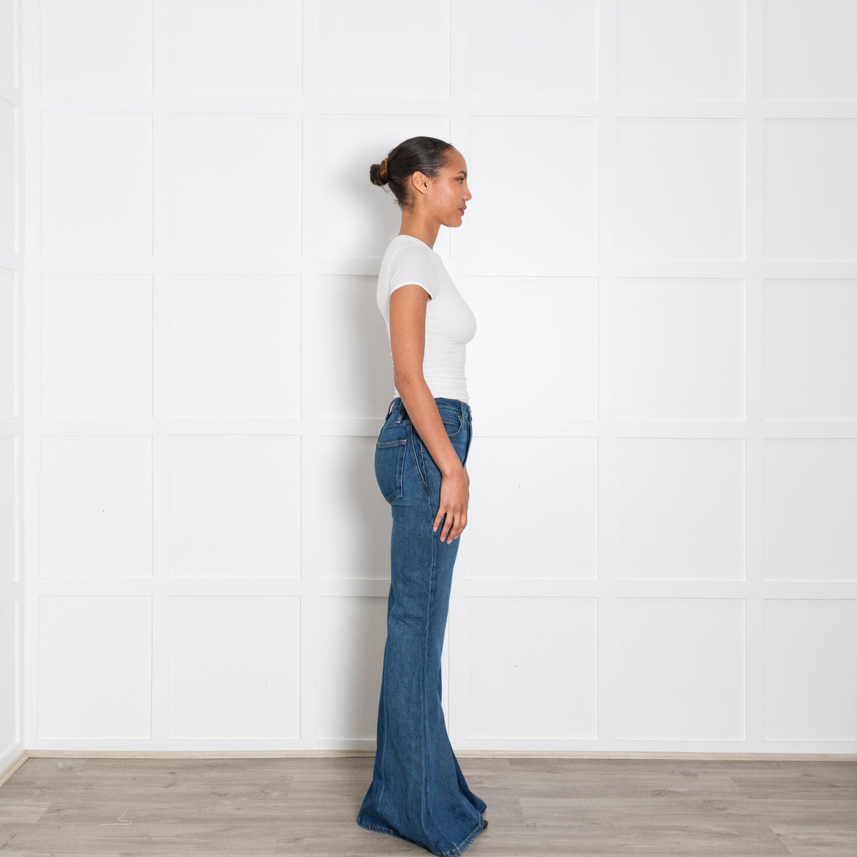 Frame Blue Bell Bottom Denim Trousers