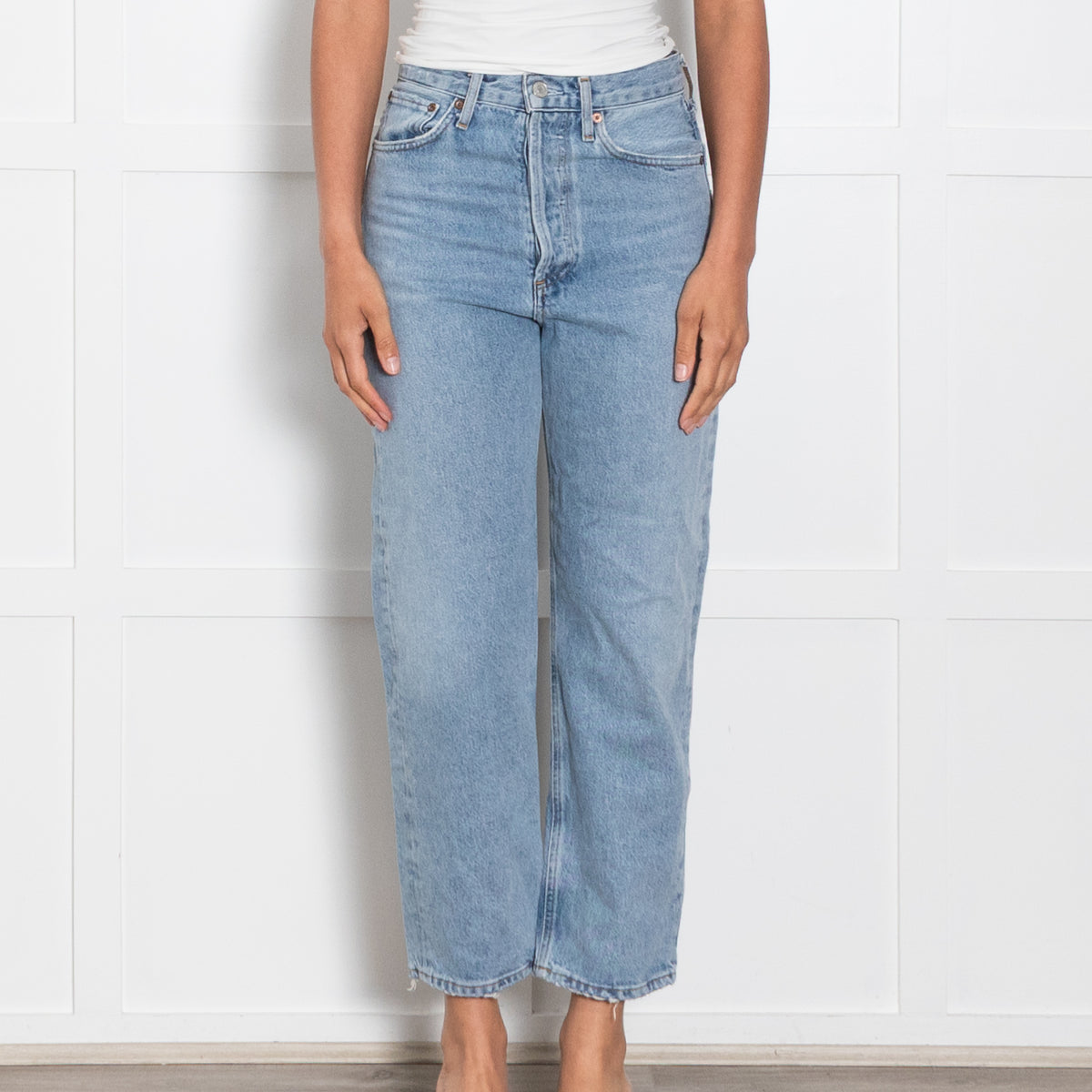 Agolde Pale Blue High Waisted Jeans