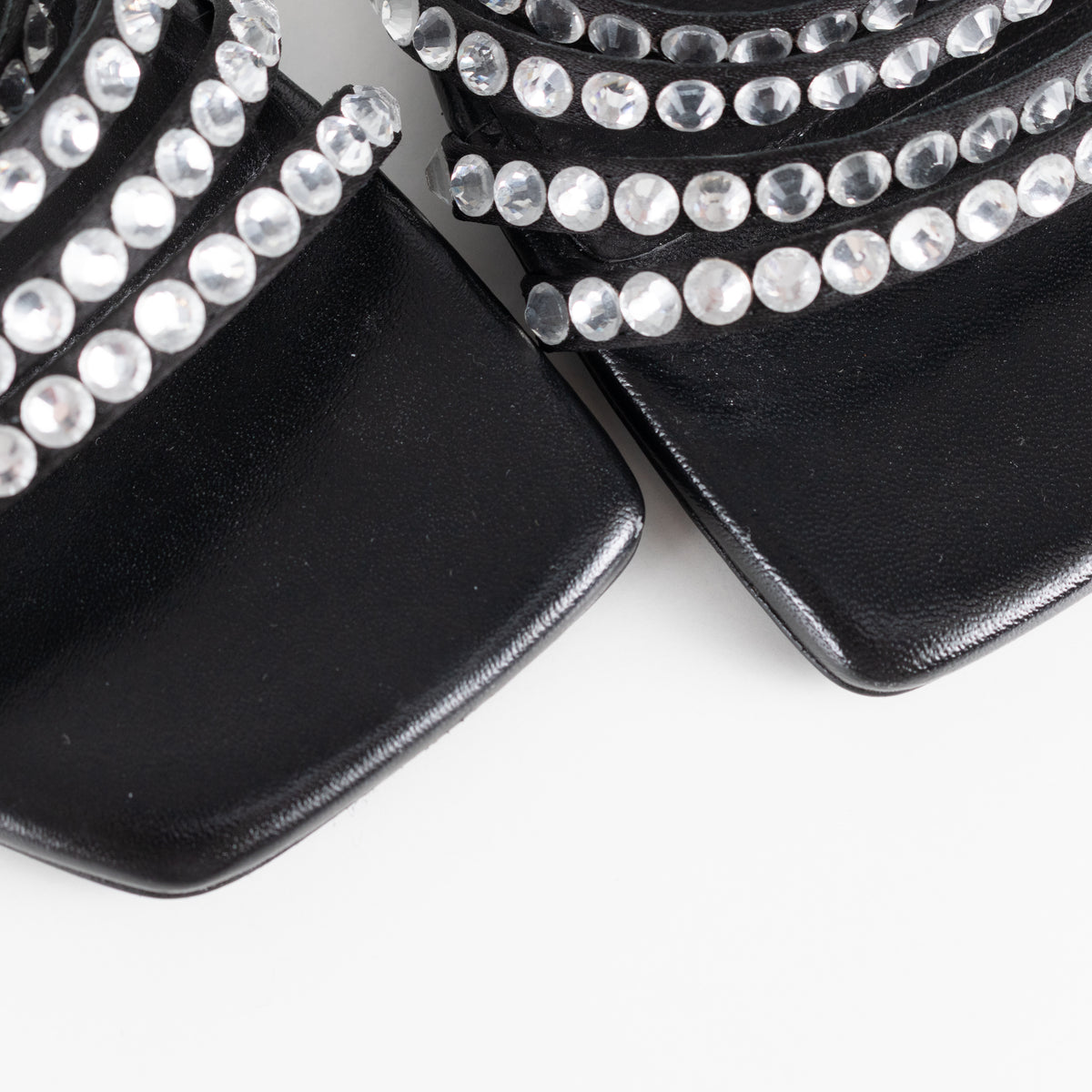 Sandro Black Crystal Embellished Leather Mules
