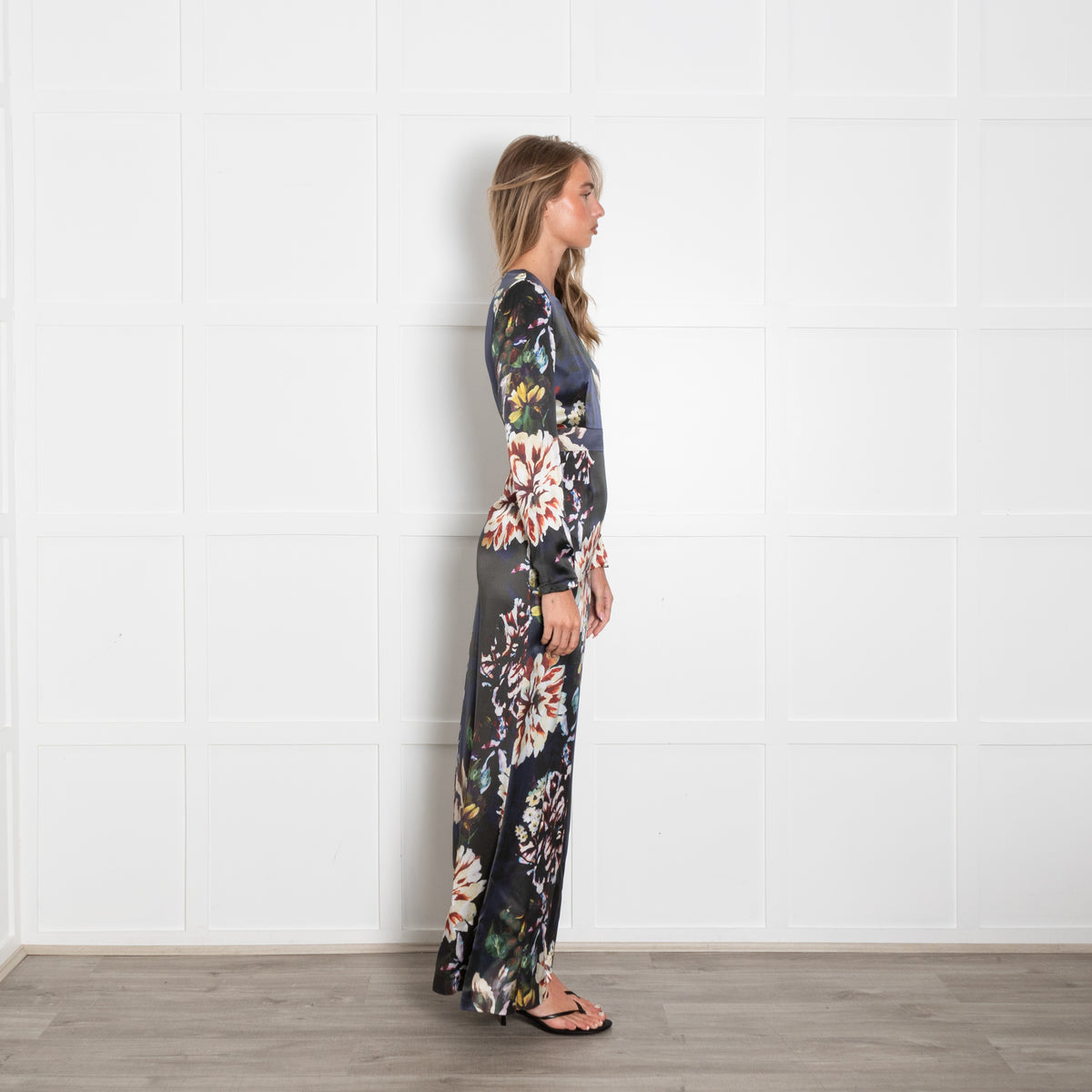 Project D by Dannii & Tabitha Navy Big Floral Print Maxi Dress