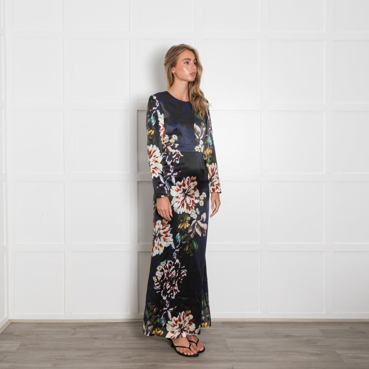 Project D by Dannii & Tabitha Navy Big Floral Print Maxi Dress