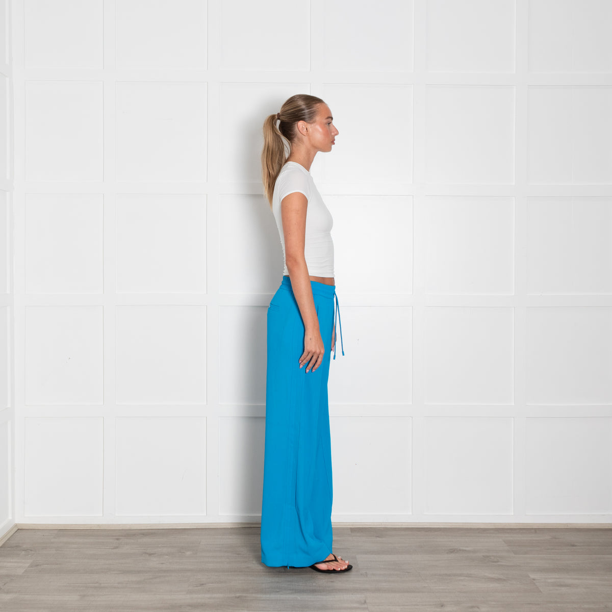 Me + Em Turquoise Blue Elasticated Waisted Trousers