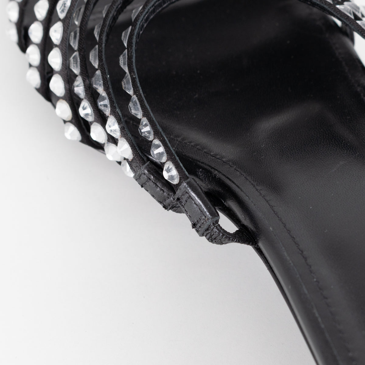 Sandro Black Crystal Embellished Leather Mules