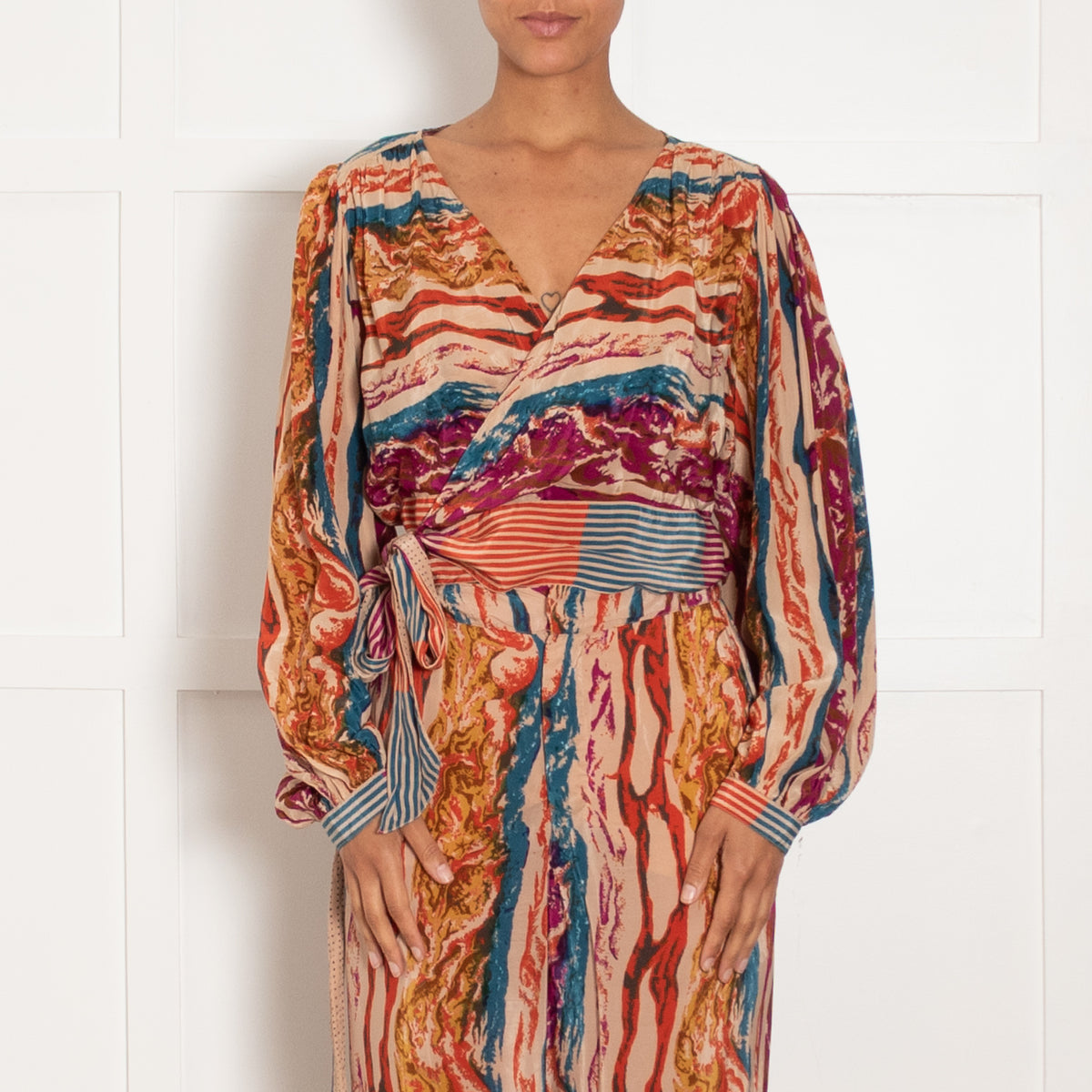 Berenice Printed Wrap Blouse
