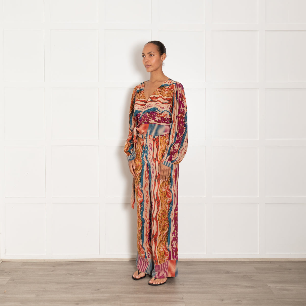 Berenice Printed Wrap Blouse