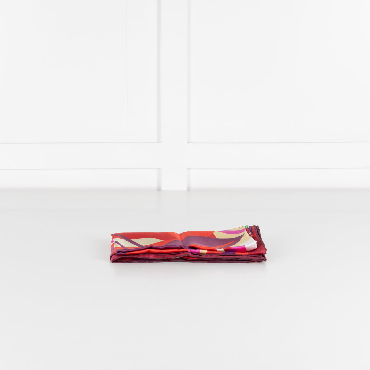 Longchamp Multi Print Silk Wave Tropical Scarf