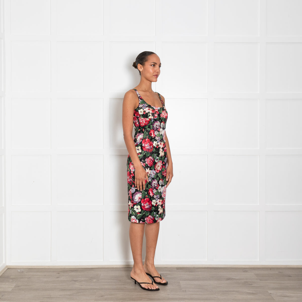 Dolce & Gabbana Multicolour Floral Print Strap Dress