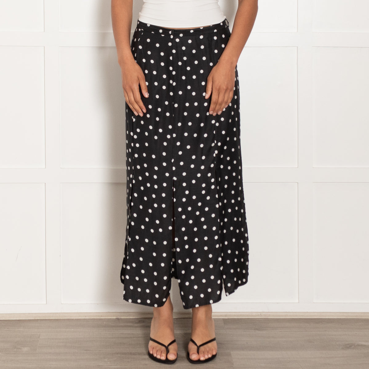 Rixo Black Skirt With White Spots