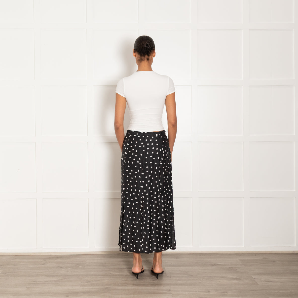 Rixo Black Skirt With White Spots