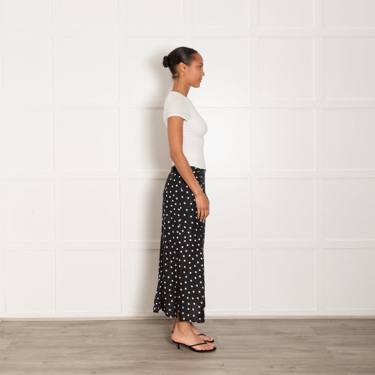 Rixo Black Skirt With White Spots