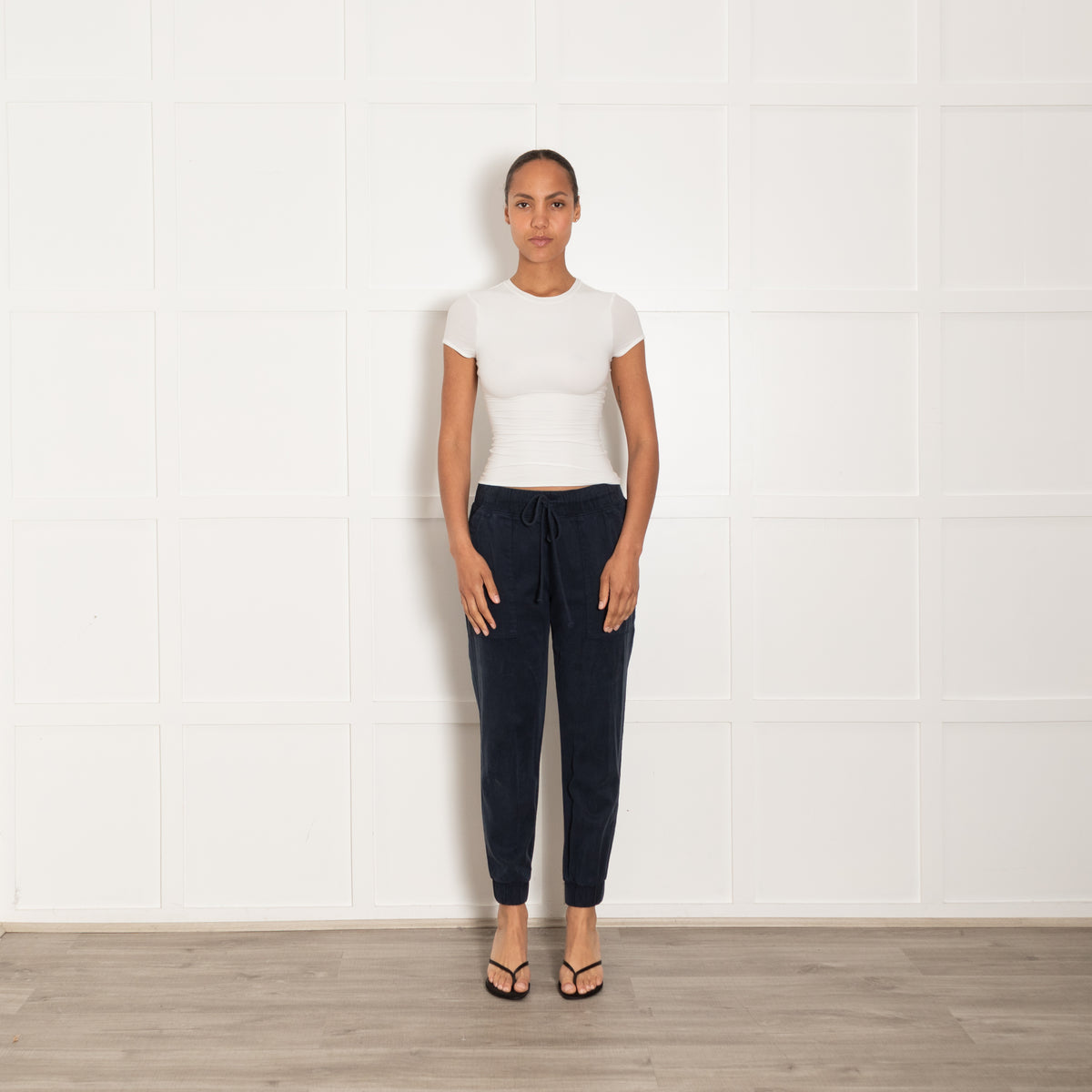 Bella Dahl Navy Blue Jogger Trousers With Drawstring