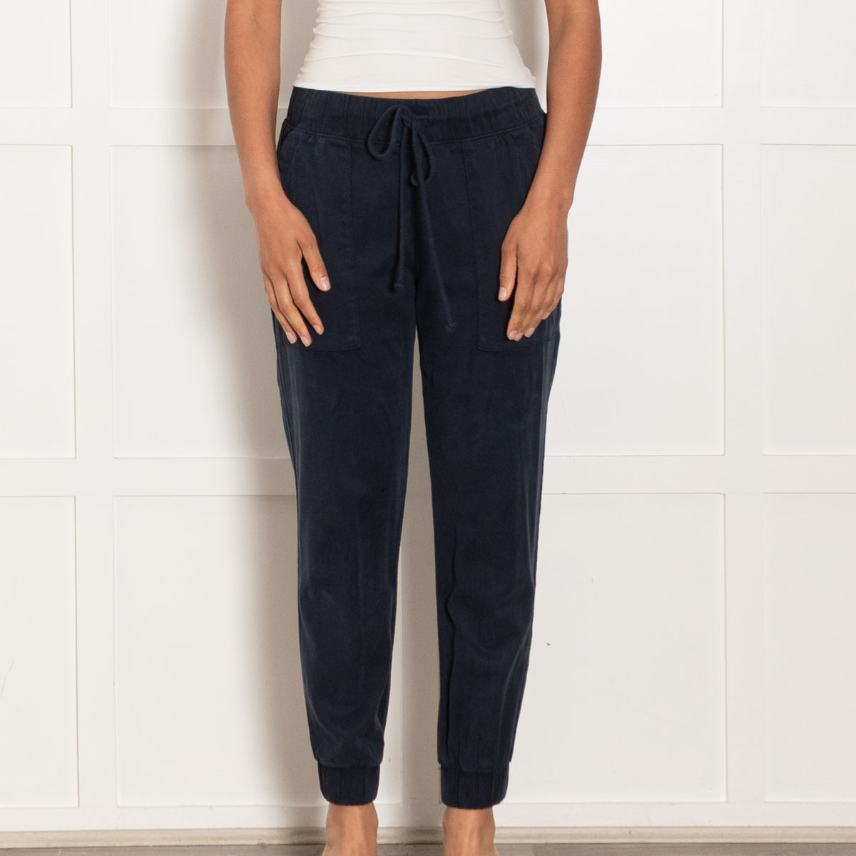 Bella Dahl Navy Blue Jogger Trousers With Drawstring