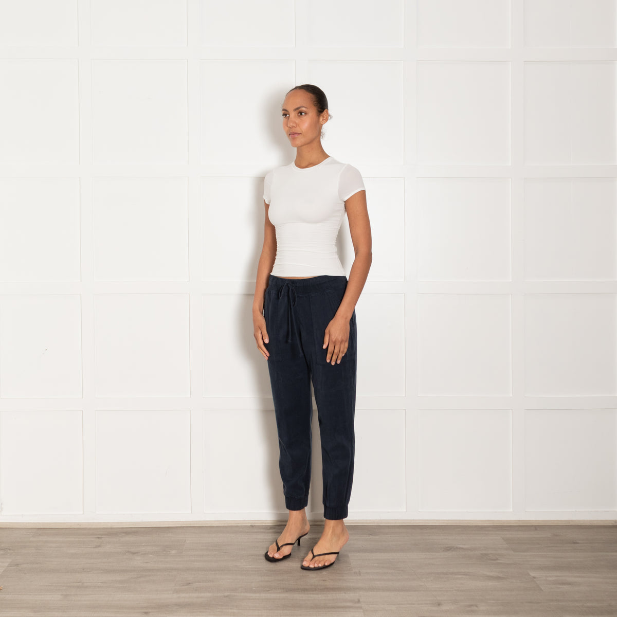 Bella Dahl Navy Blue Jogger Trousers With Drawstring