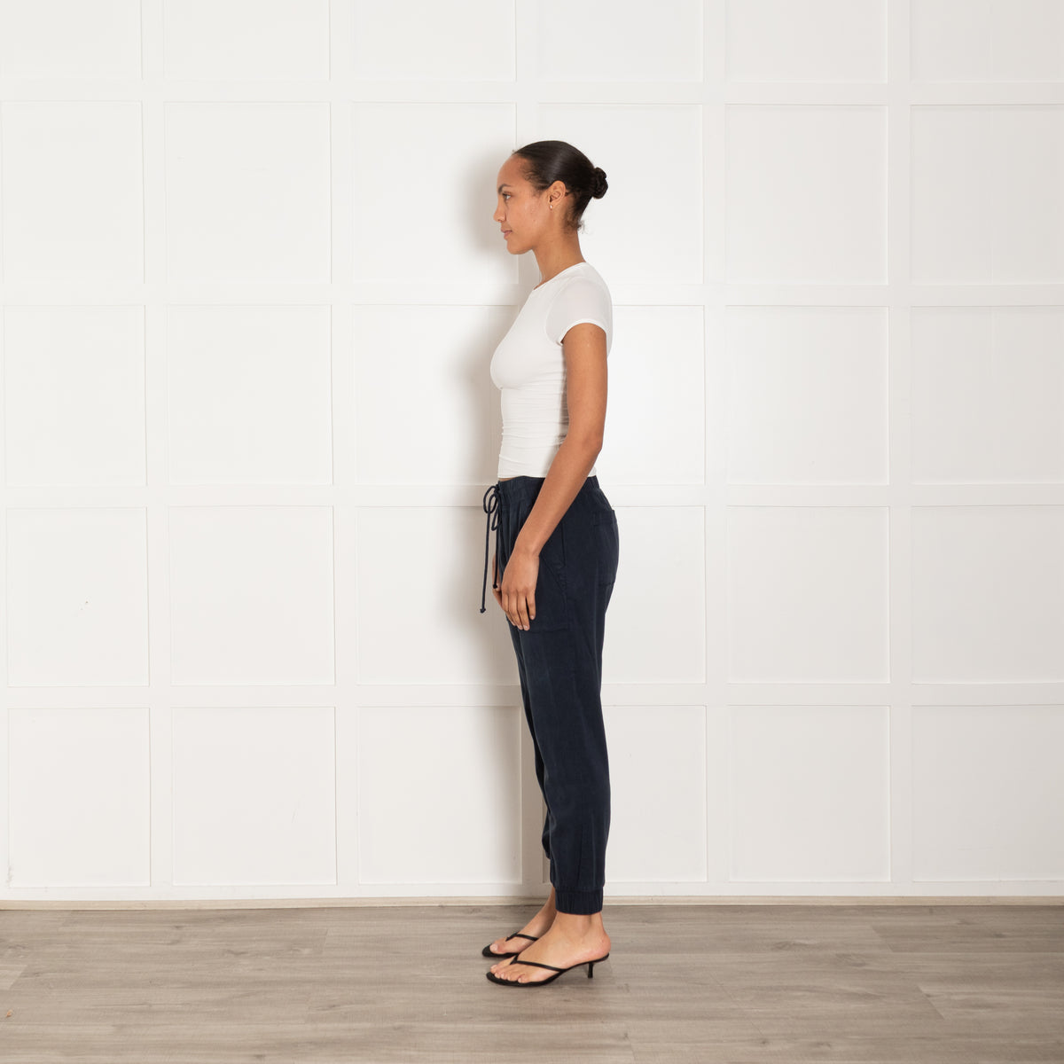 Bella Dahl Navy Blue Jogger Trousers With Drawstring