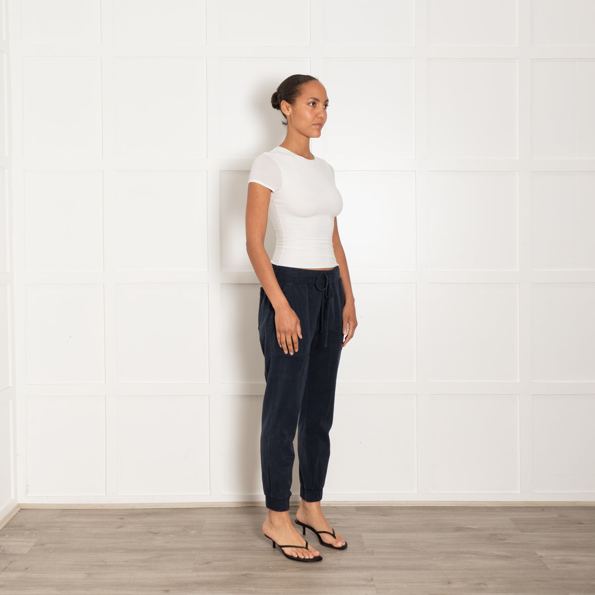 Bella Dahl Navy Blue Jogger Trousers With Drawstring