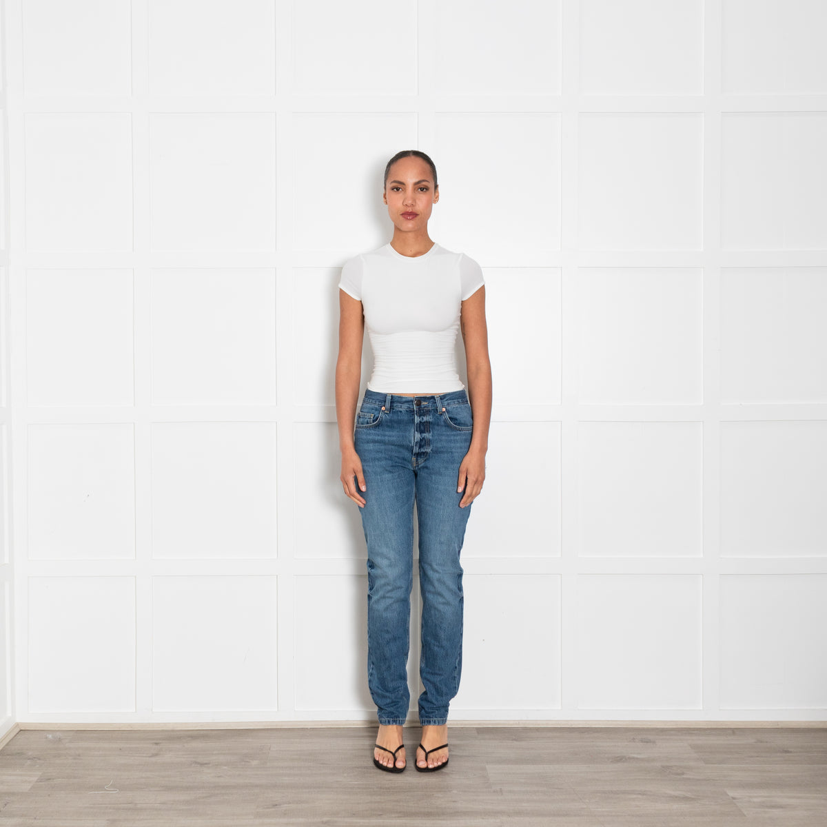 Raey Blue Denim Tapered Leg Jeans
