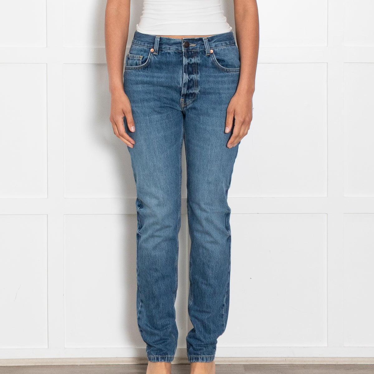 Raey Blue Denim Tapered Leg Jeans